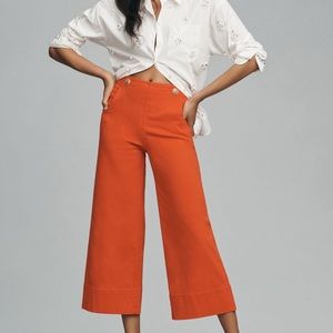 Anthropologie: Maeve Cropped Culottes in Fire Red